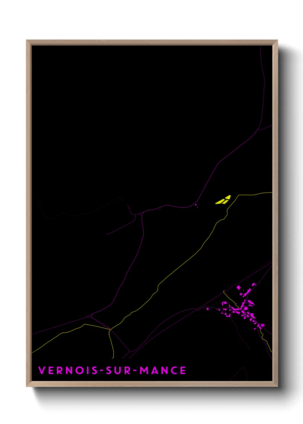 Une affiche de carte sur Vernois-sur-Mance