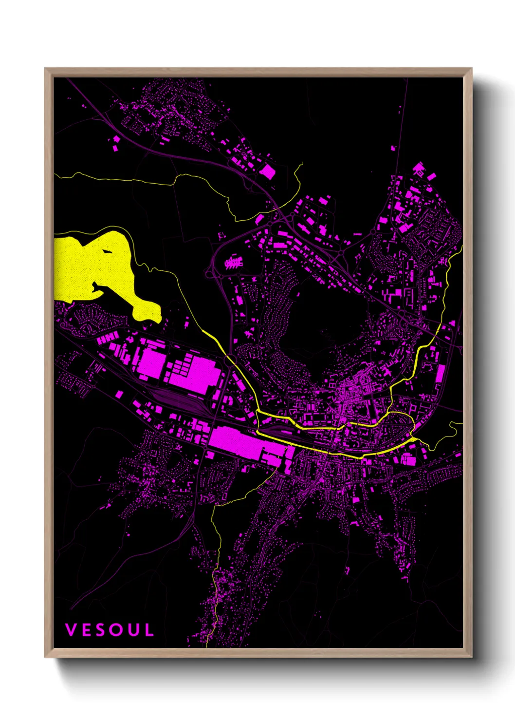 Une affiche de carte sur Vesoul