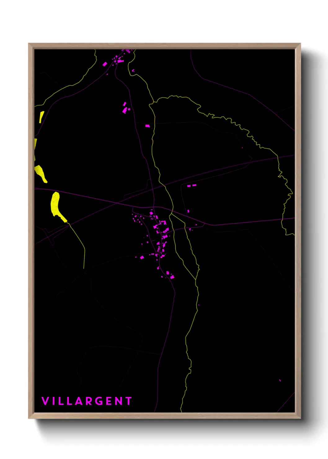 Une affiche de carte sur Villargent