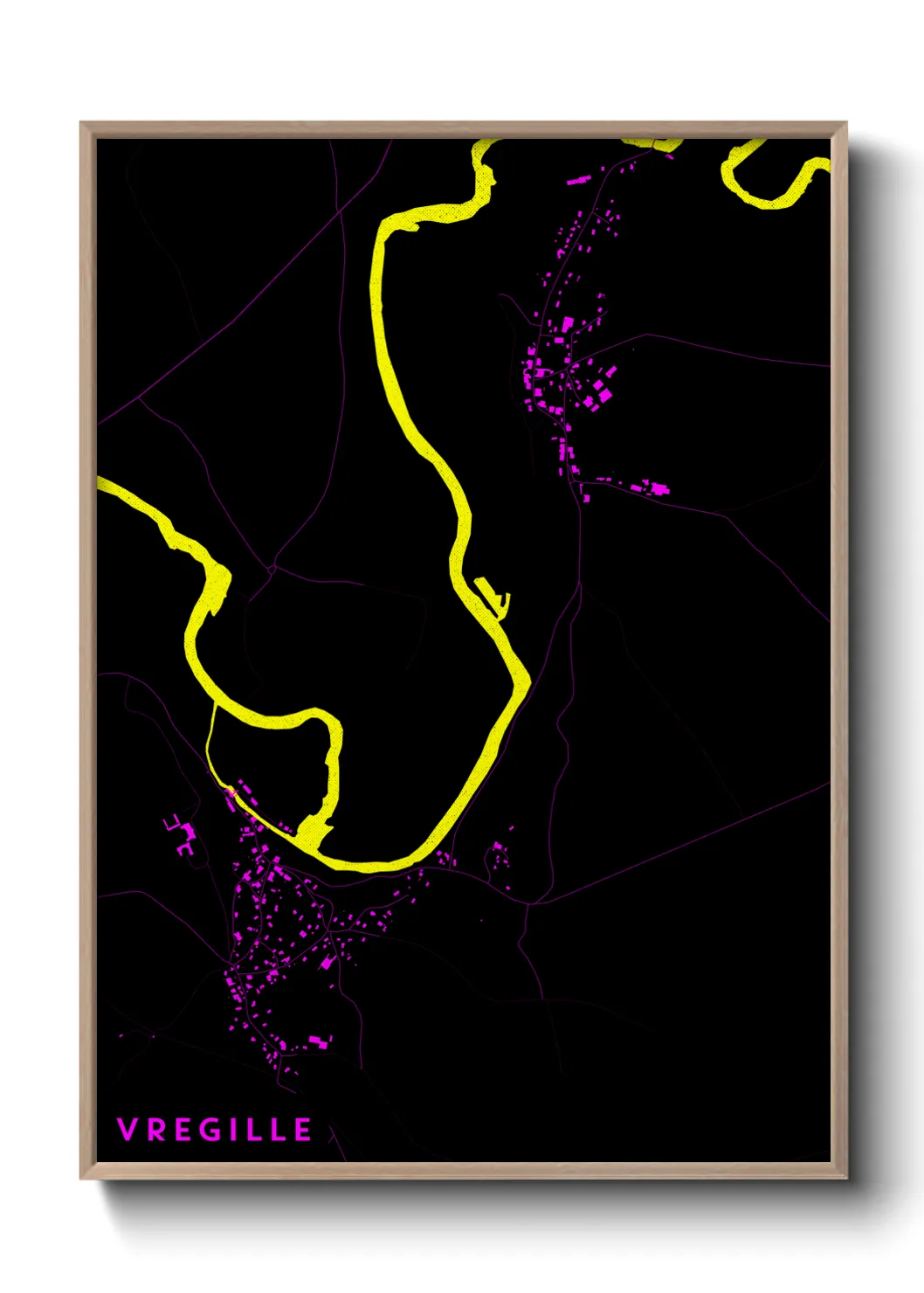 Une affiche de carte sur Vregille