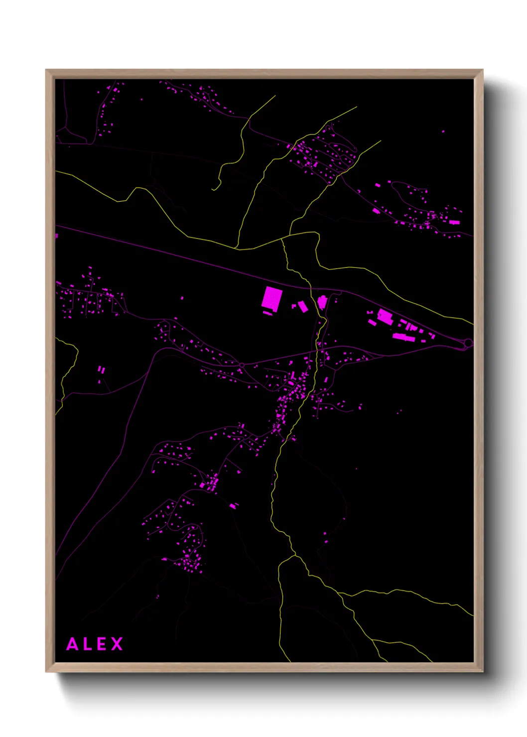 Une affiche de carte sur Alex