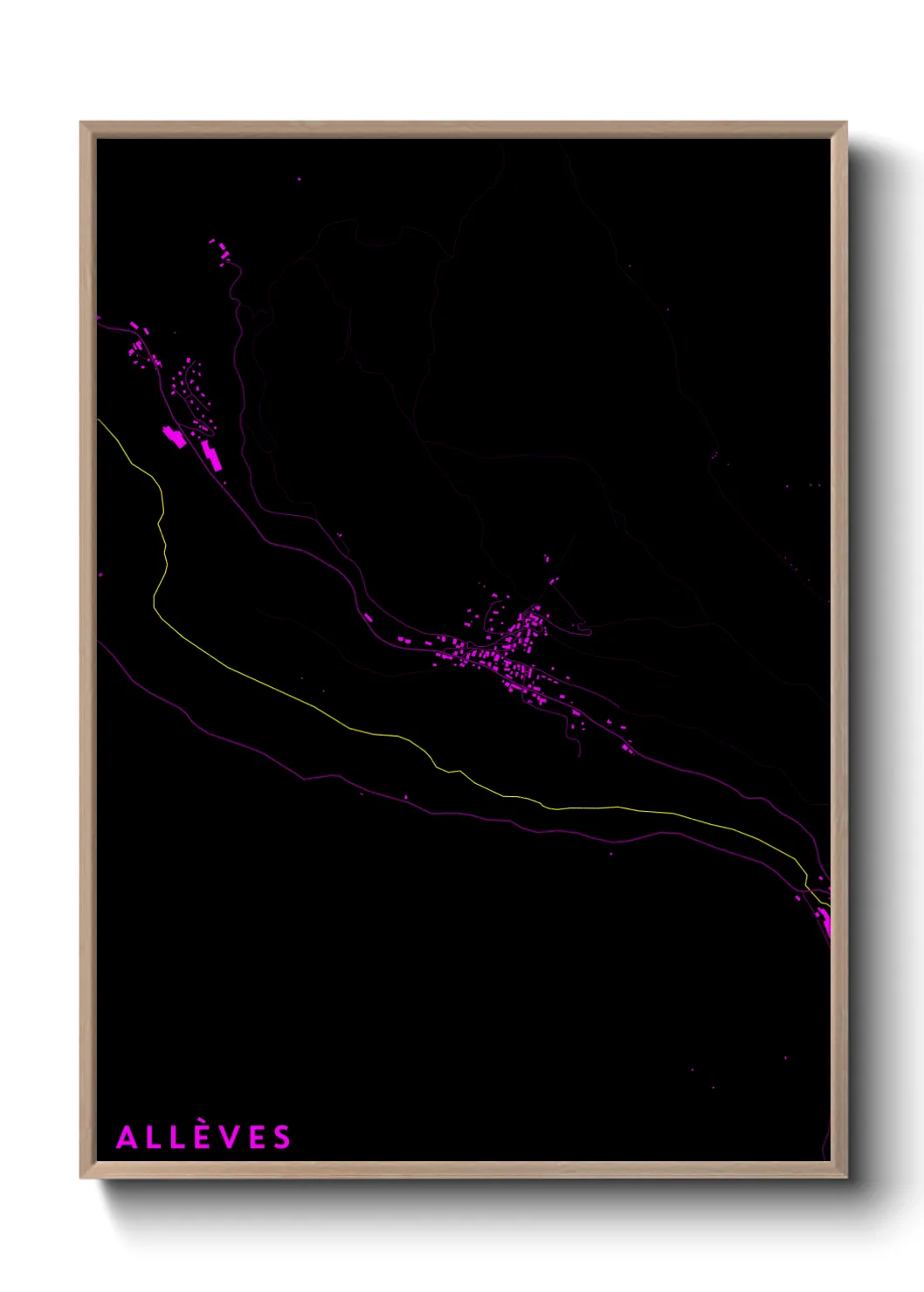 Une affiche de carte sur Allèves