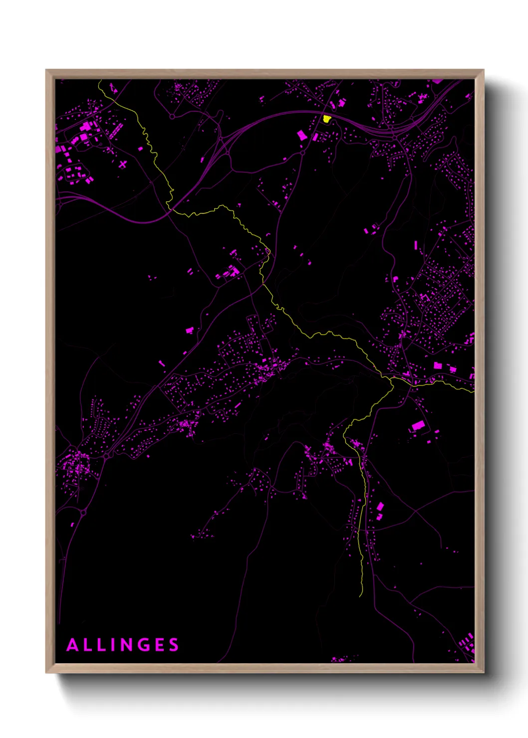 Une affiche de carte sur Allinges