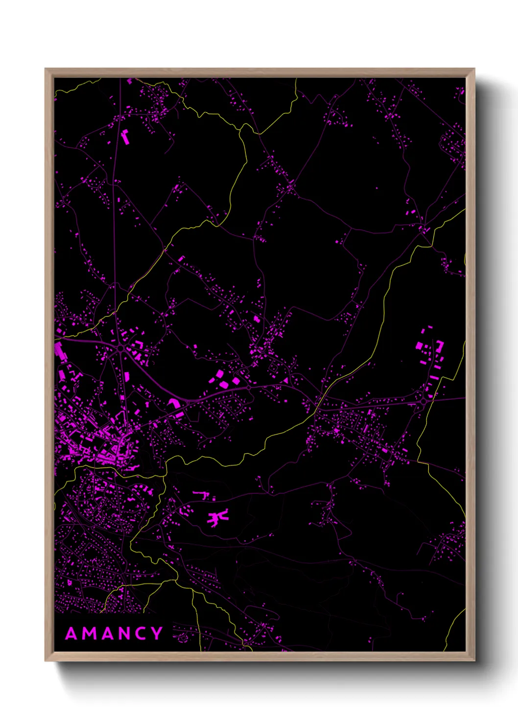 Une affiche de carte sur Amancy