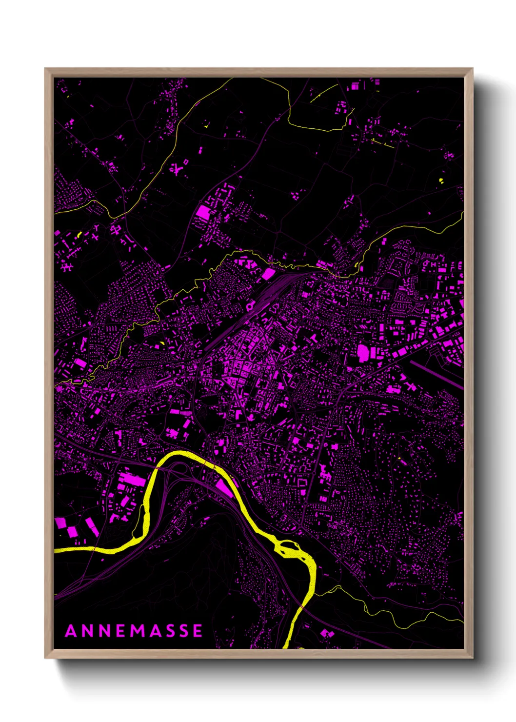 Une affiche de carte sur Annemasse