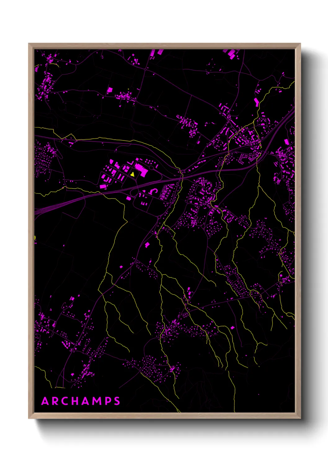 Une affiche de carte sur Archamps