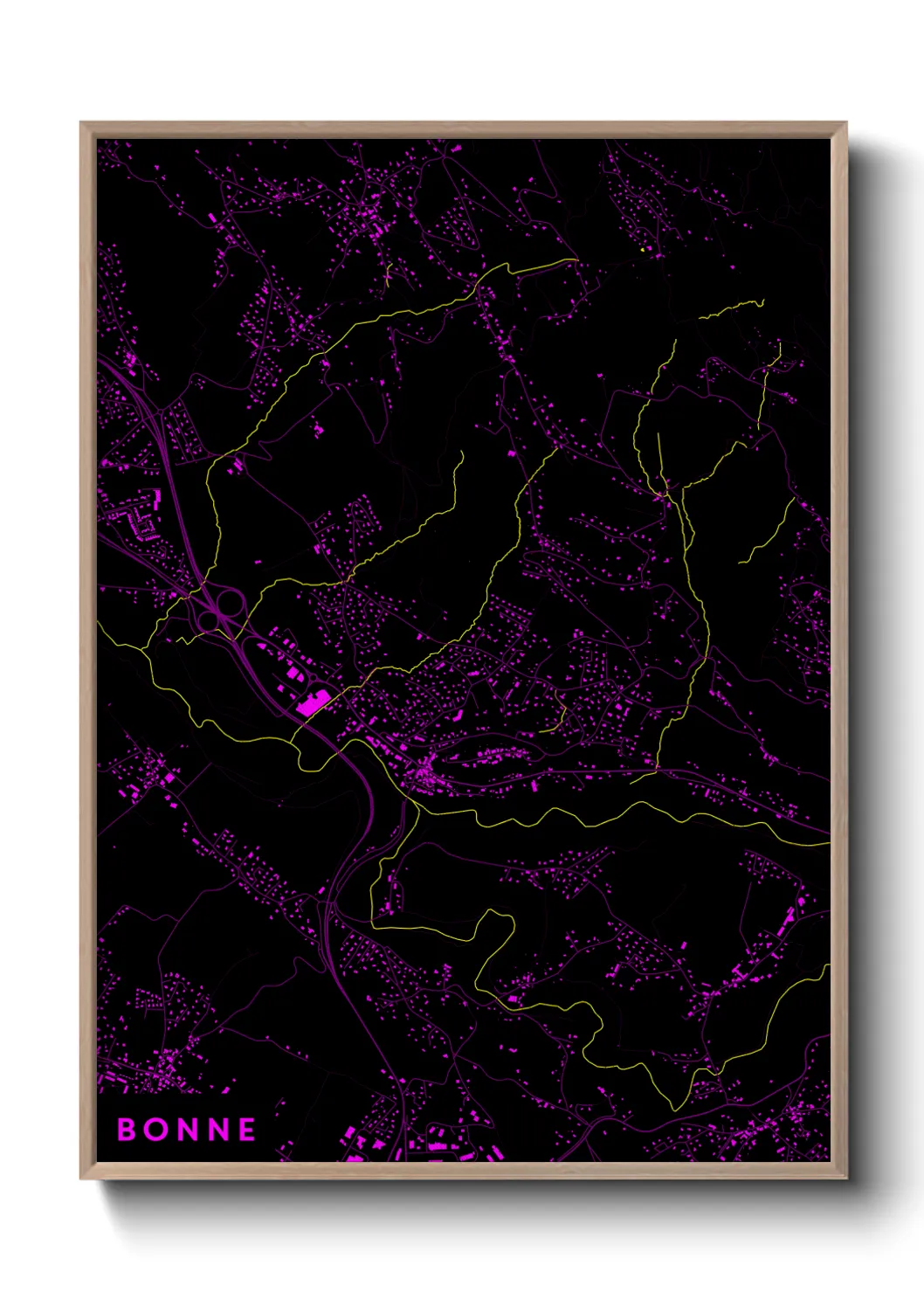 Une affiche de carte sur Bonne