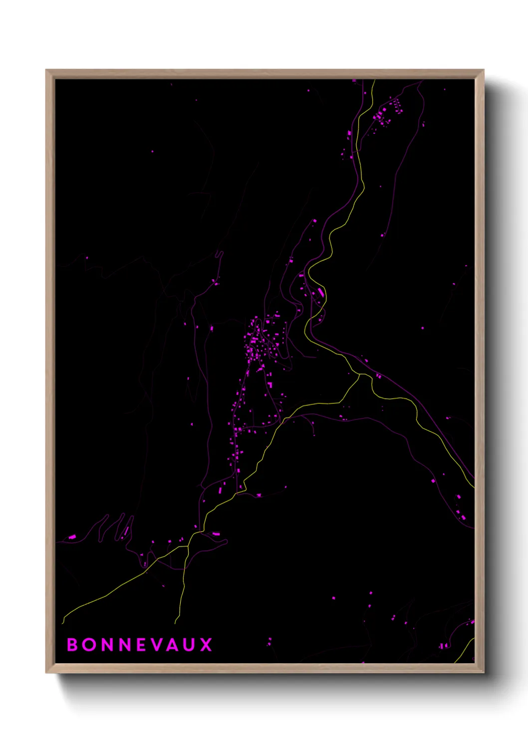 Une affiche de carte sur Bonnevaux