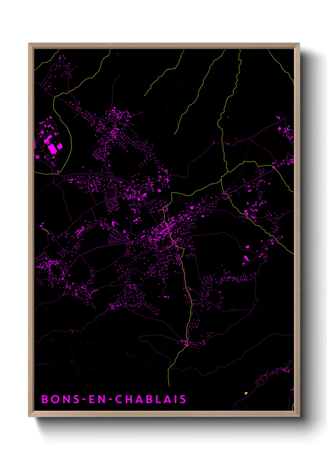 Une affiche de carte sur Bons-en-Chablais