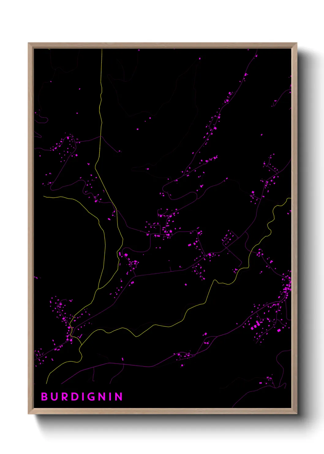 Une affiche de carte sur Burdignin