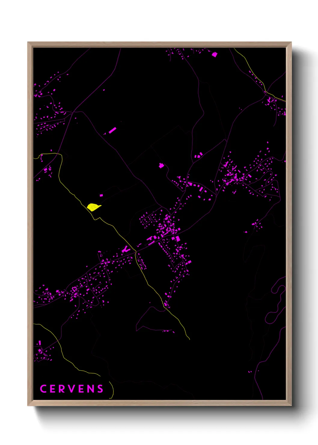 Une affiche de carte sur Cervens