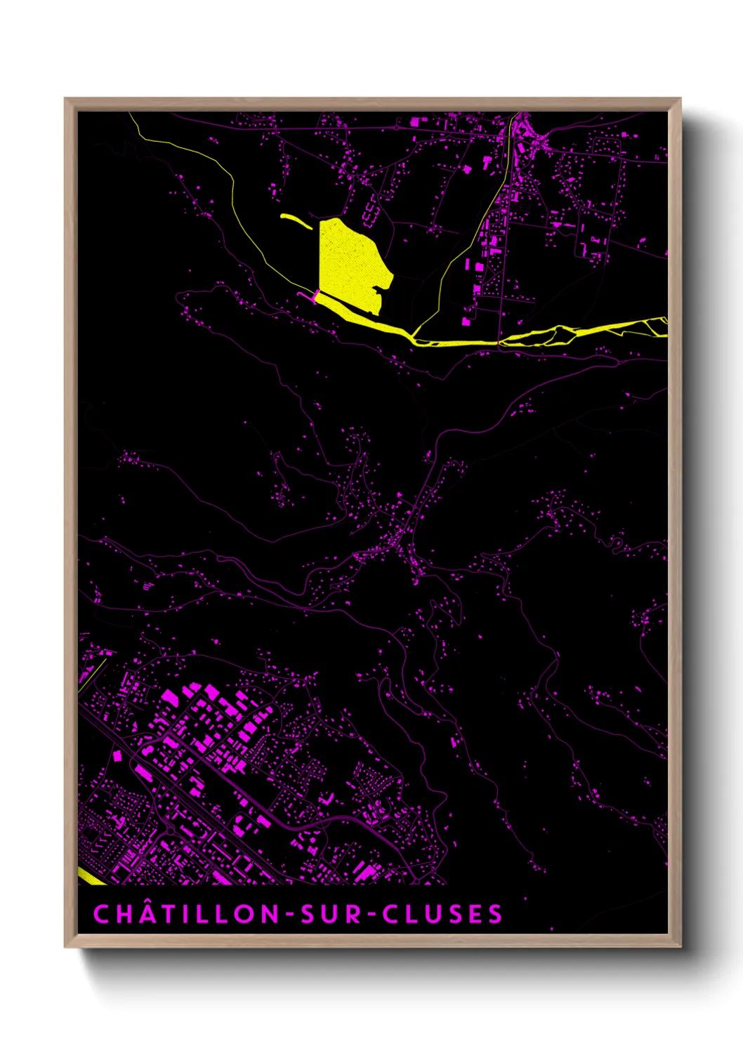 Une affiche de carte sur Châtillon-sur-Cluses