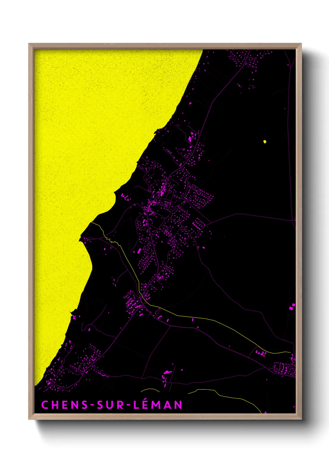 Une affiche de carte sur Chens-sur-Léman