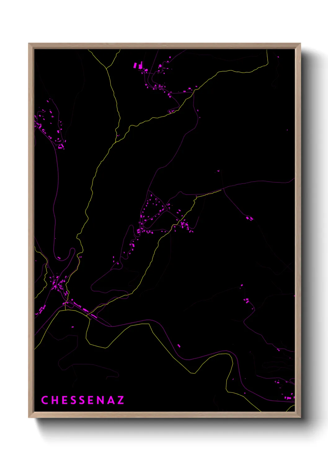 Une affiche de carte sur Chessenaz