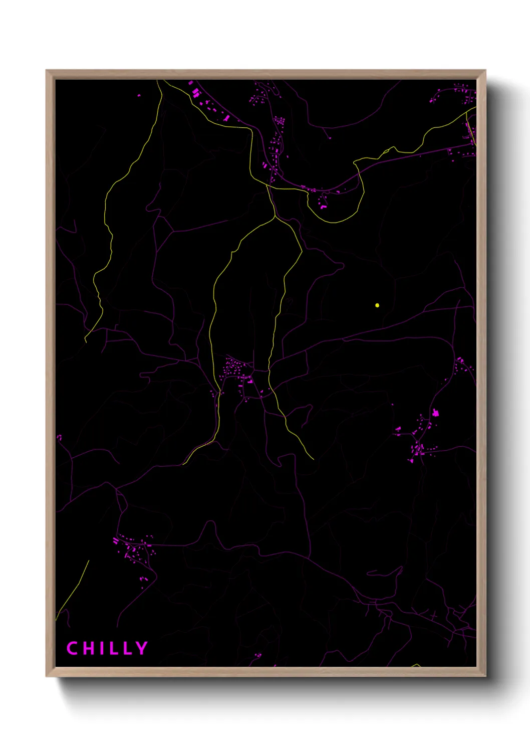 Une affiche de carte sur Chilly