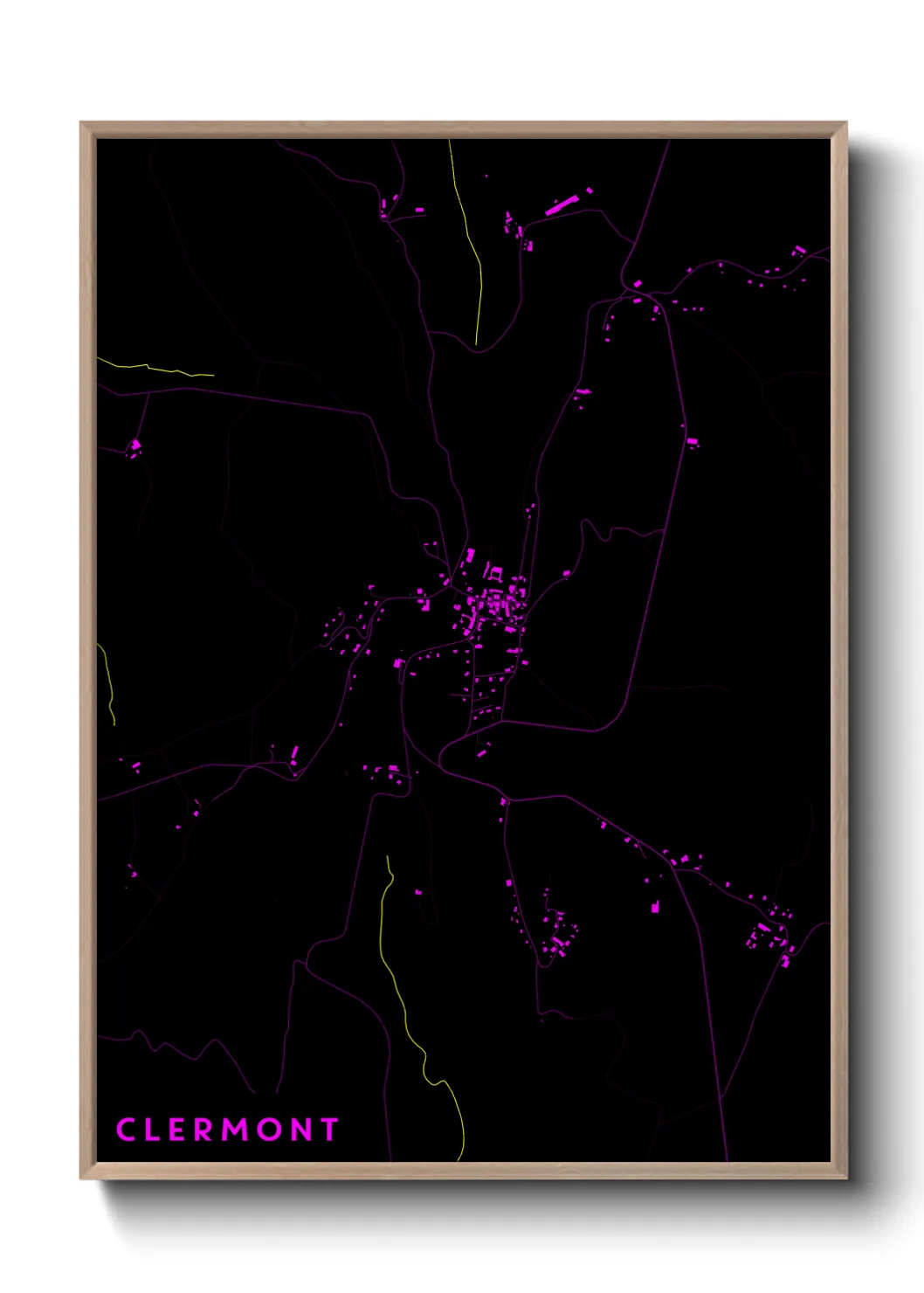Une affiche de carte sur Clermont