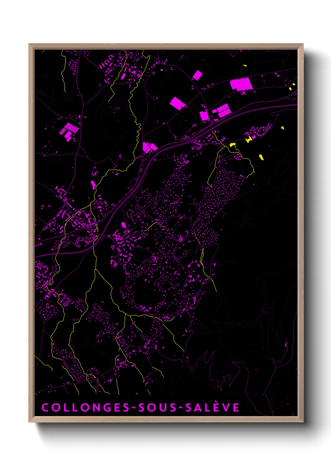 Une affiche de carte sur Collonges-sous-Salève
