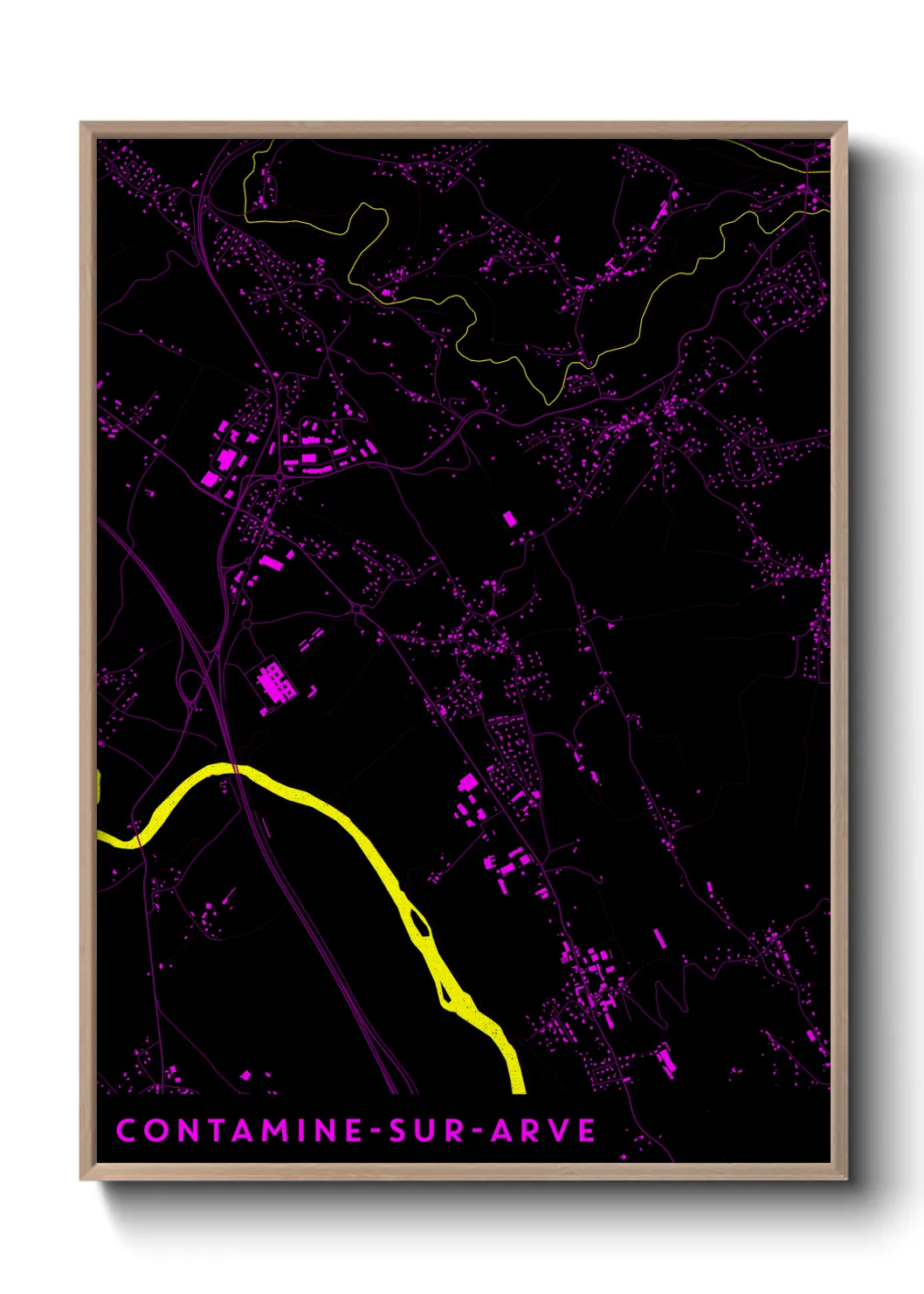 Une affiche de carte sur Contamine-sur-Arve