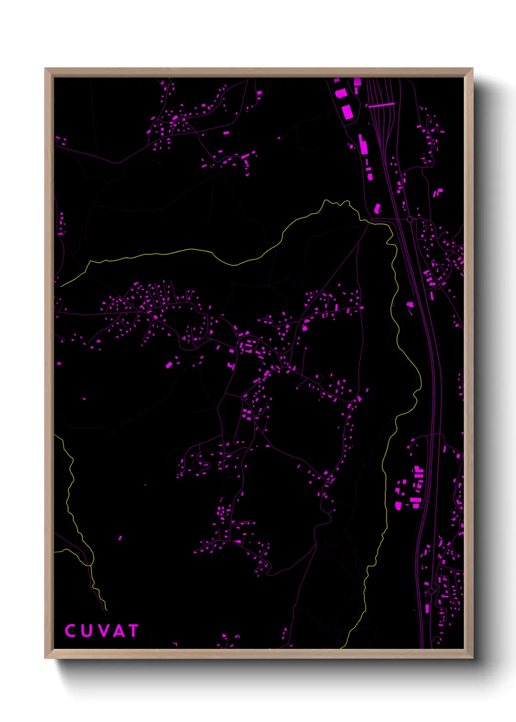Une affiche de carte sur Cuvat