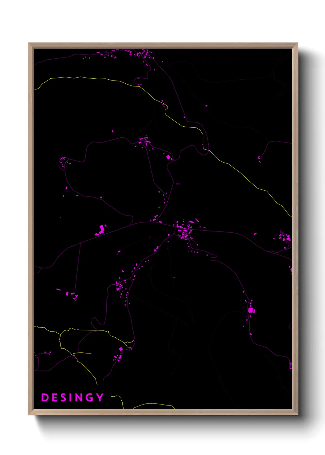 Une affiche de carte sur Desingy