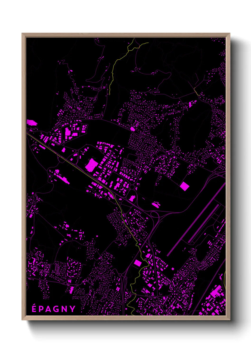 Une affiche de carte sur Épagny