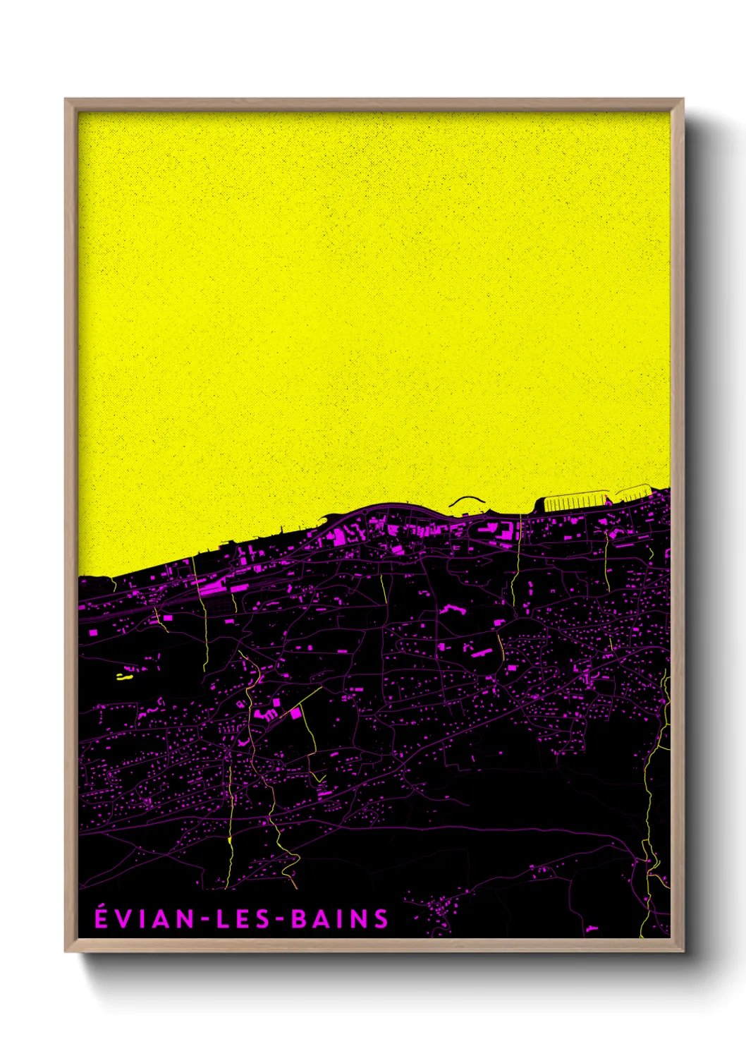 Une affiche de carte sur Évian-les-Bains