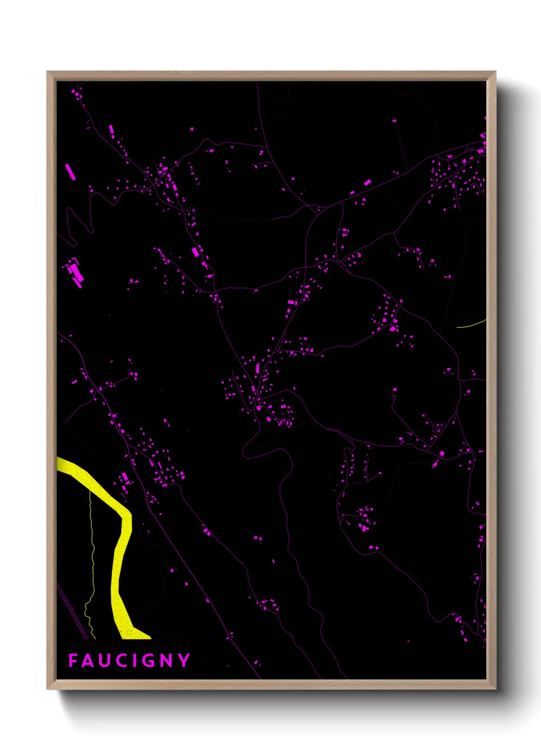 Une affiche de carte sur Faucigny