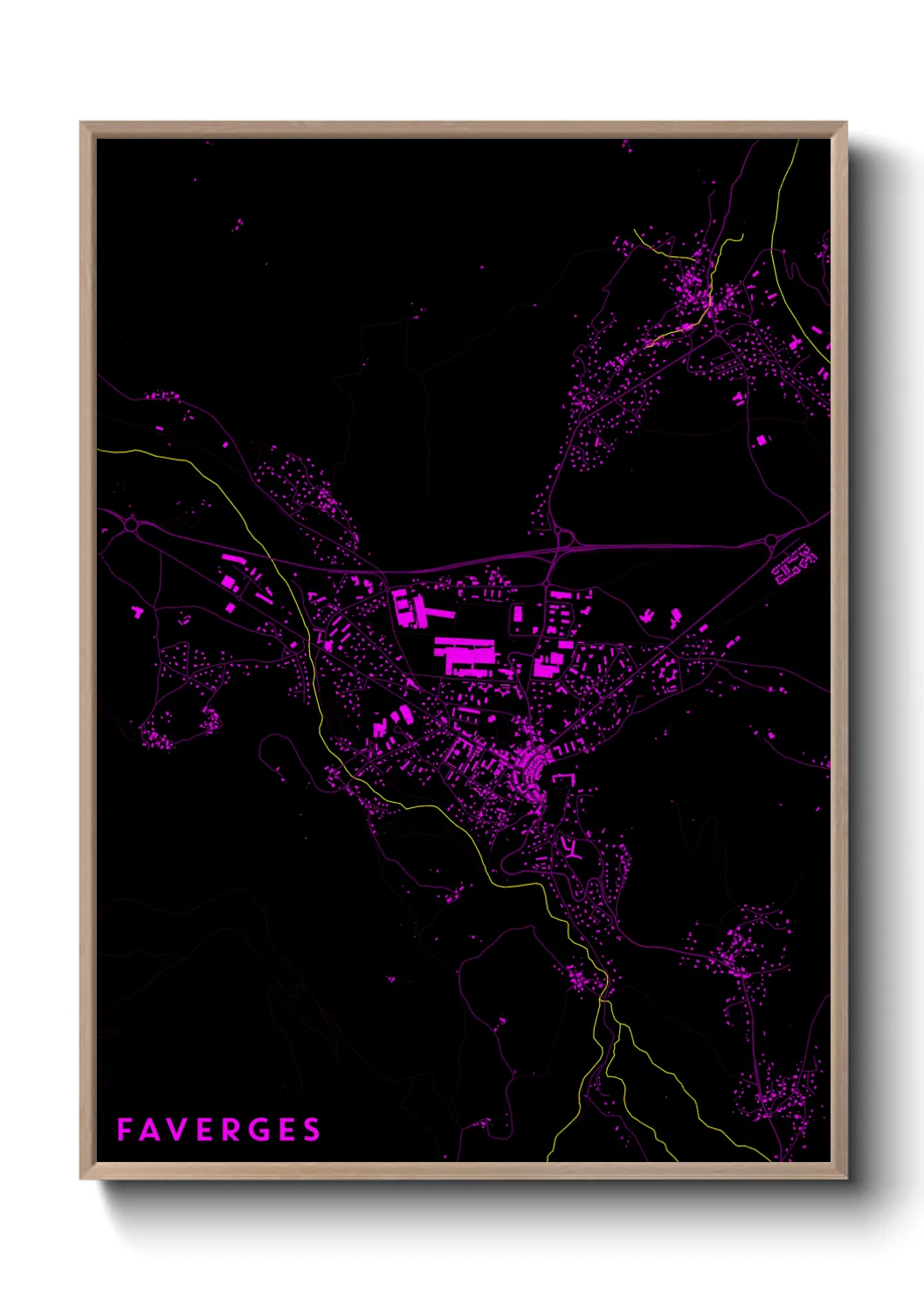 Une affiche de carte sur Faverges