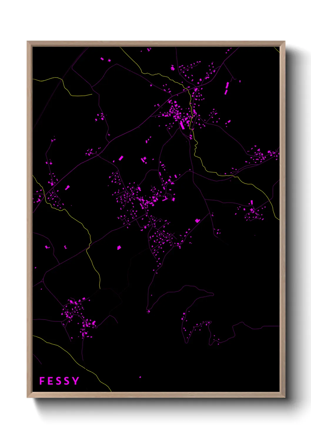 Une affiche de carte sur Fessy