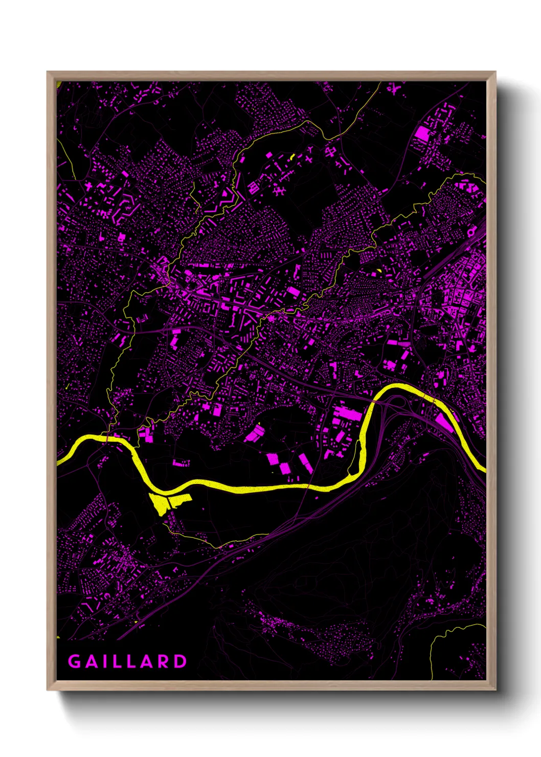 Une affiche de carte sur Gaillard