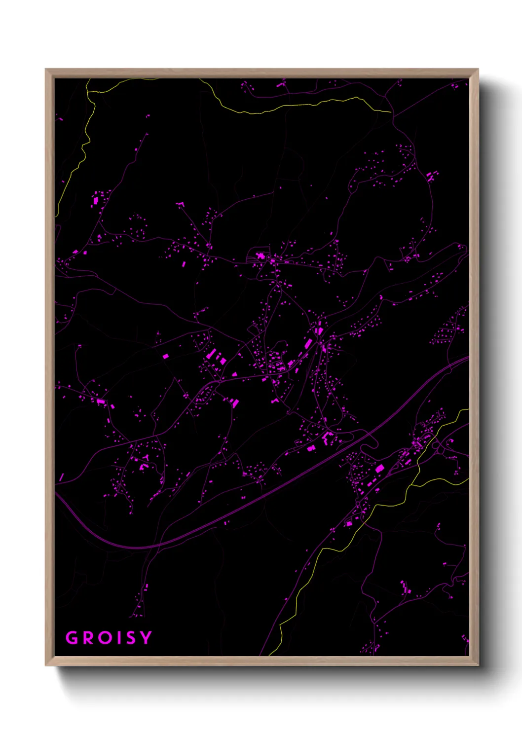 Une affiche de carte sur Groisy