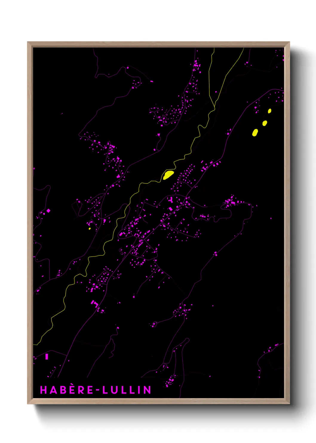 Une affiche de carte sur Habère-Lullin