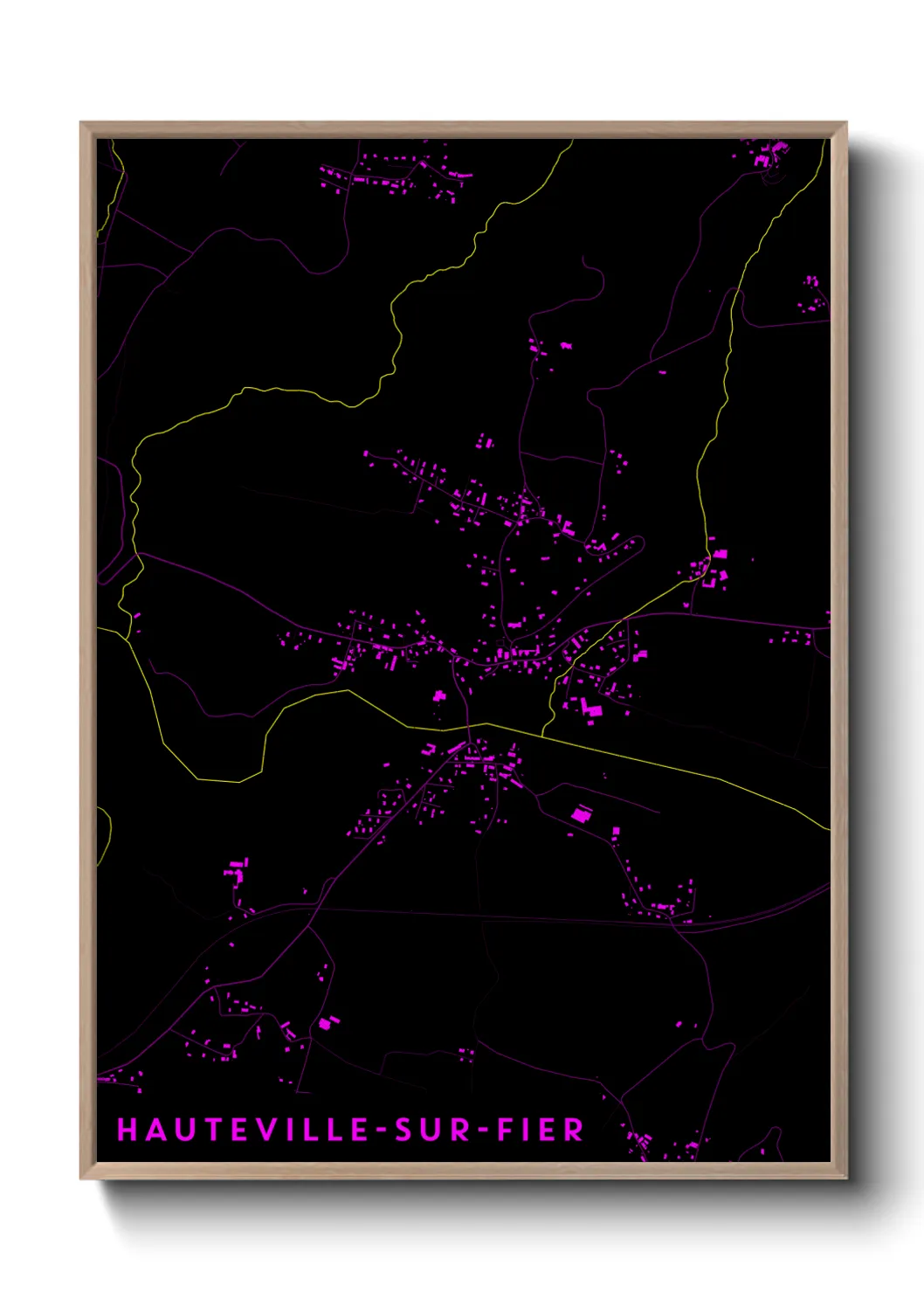 Une affiche de carte sur Hauteville-sur-Fier