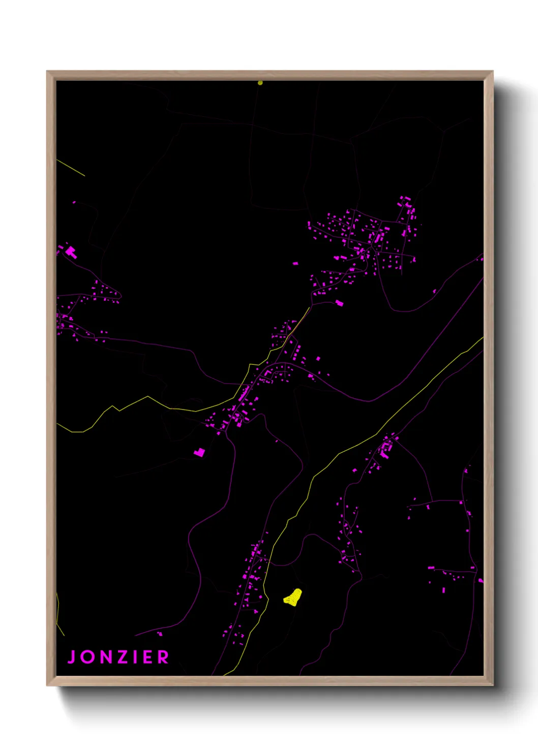 Une affiche de carte sur Jonzier