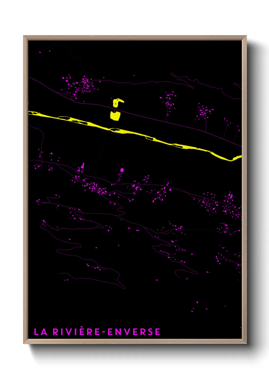 Une affiche de carte sur La Rivière-Enverse