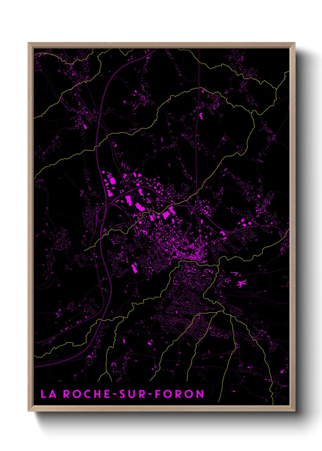 Une affiche de carte sur La Roche-sur-Foron
