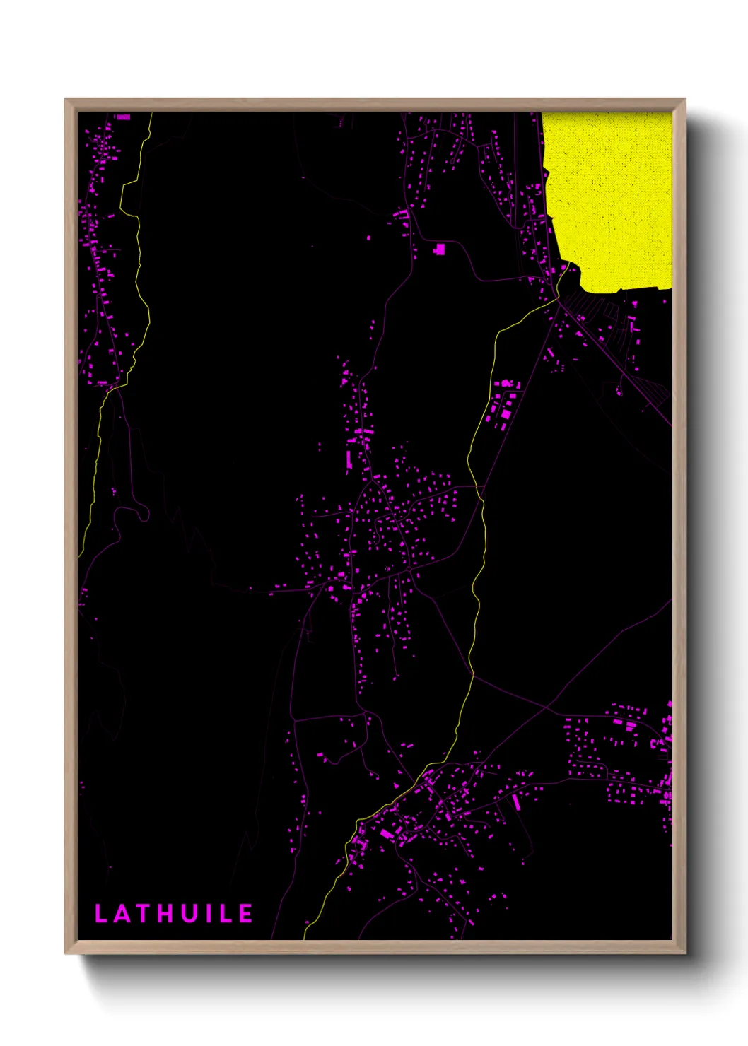 Une affiche de carte sur Lathuile
