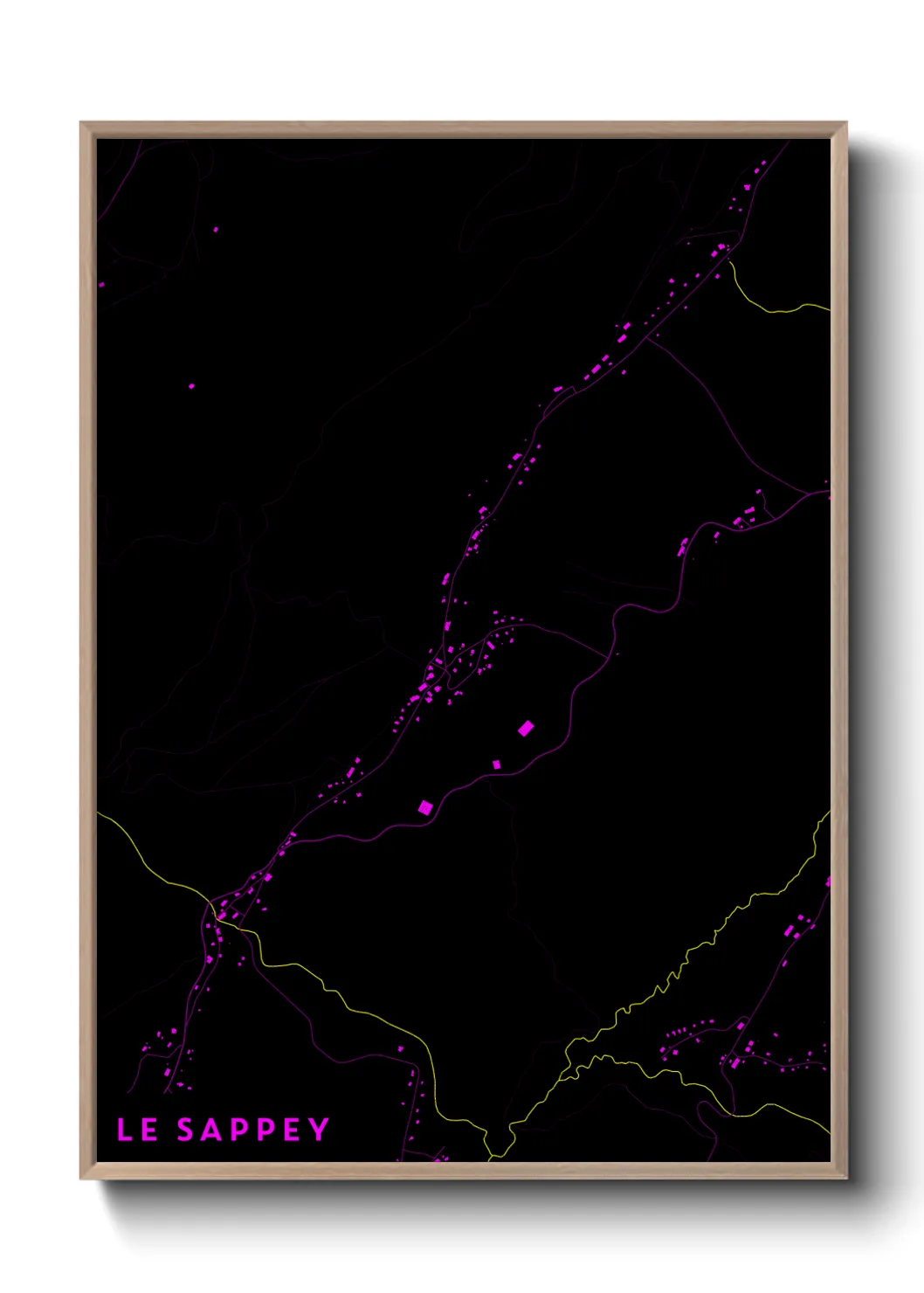 Une affiche de carte sur Le Sappey