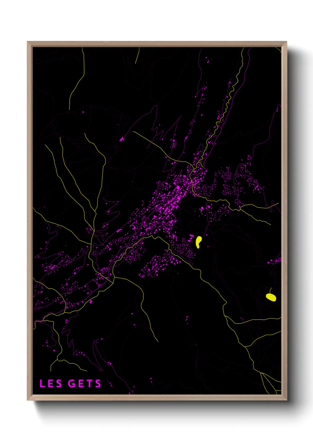 Une affiche de carte sur Les Gets