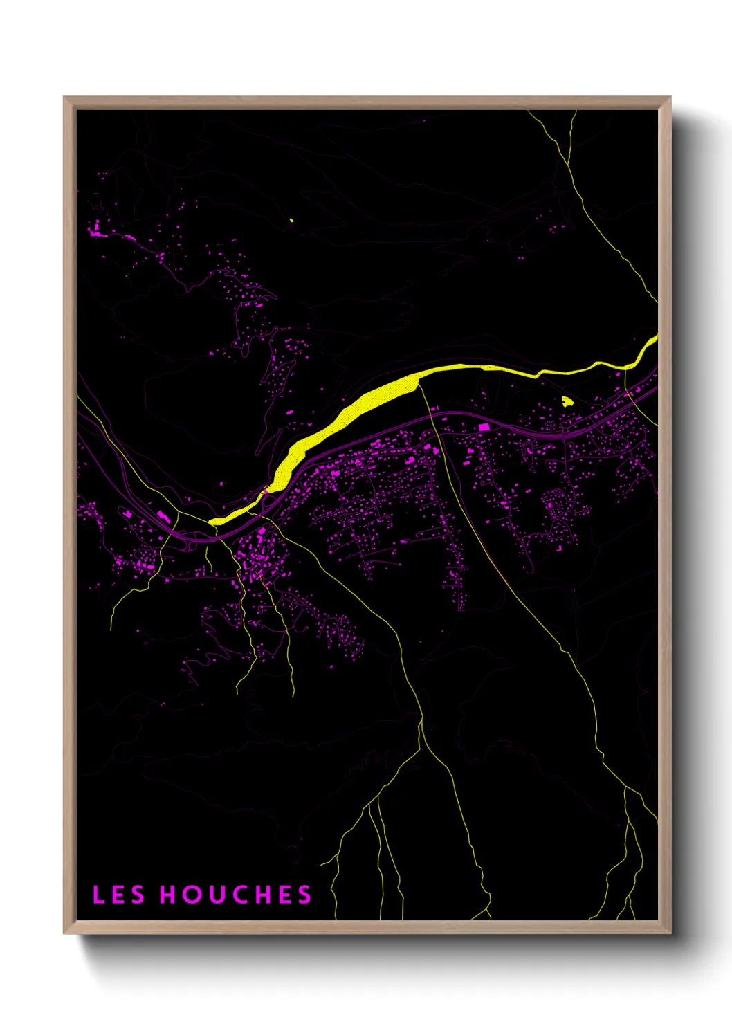 Une affiche de carte sur Les Houches