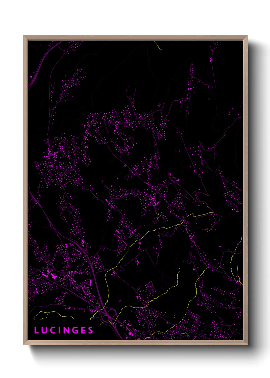 Une affiche de carte sur Lucinges