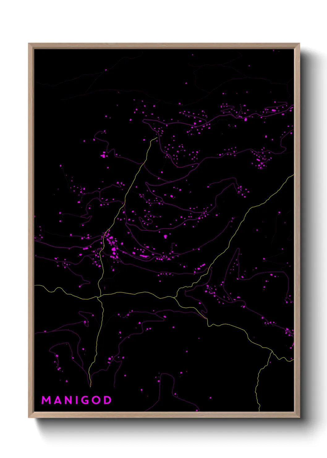 Une affiche de carte sur Manigod