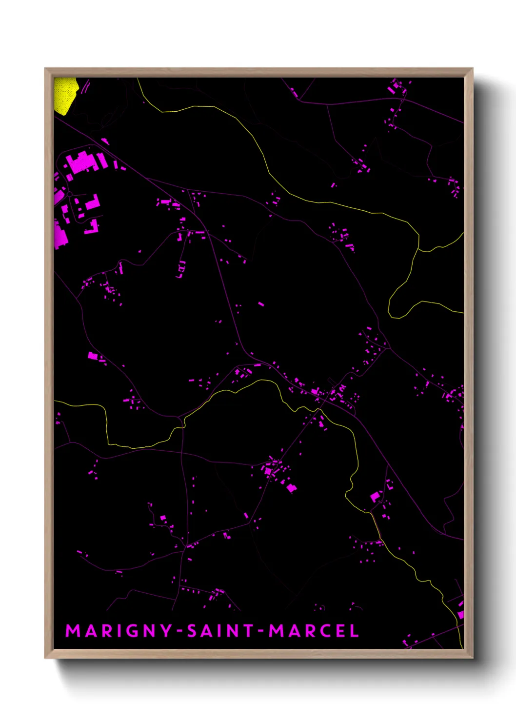 Un poster carteMarigny-Saint-Marcel