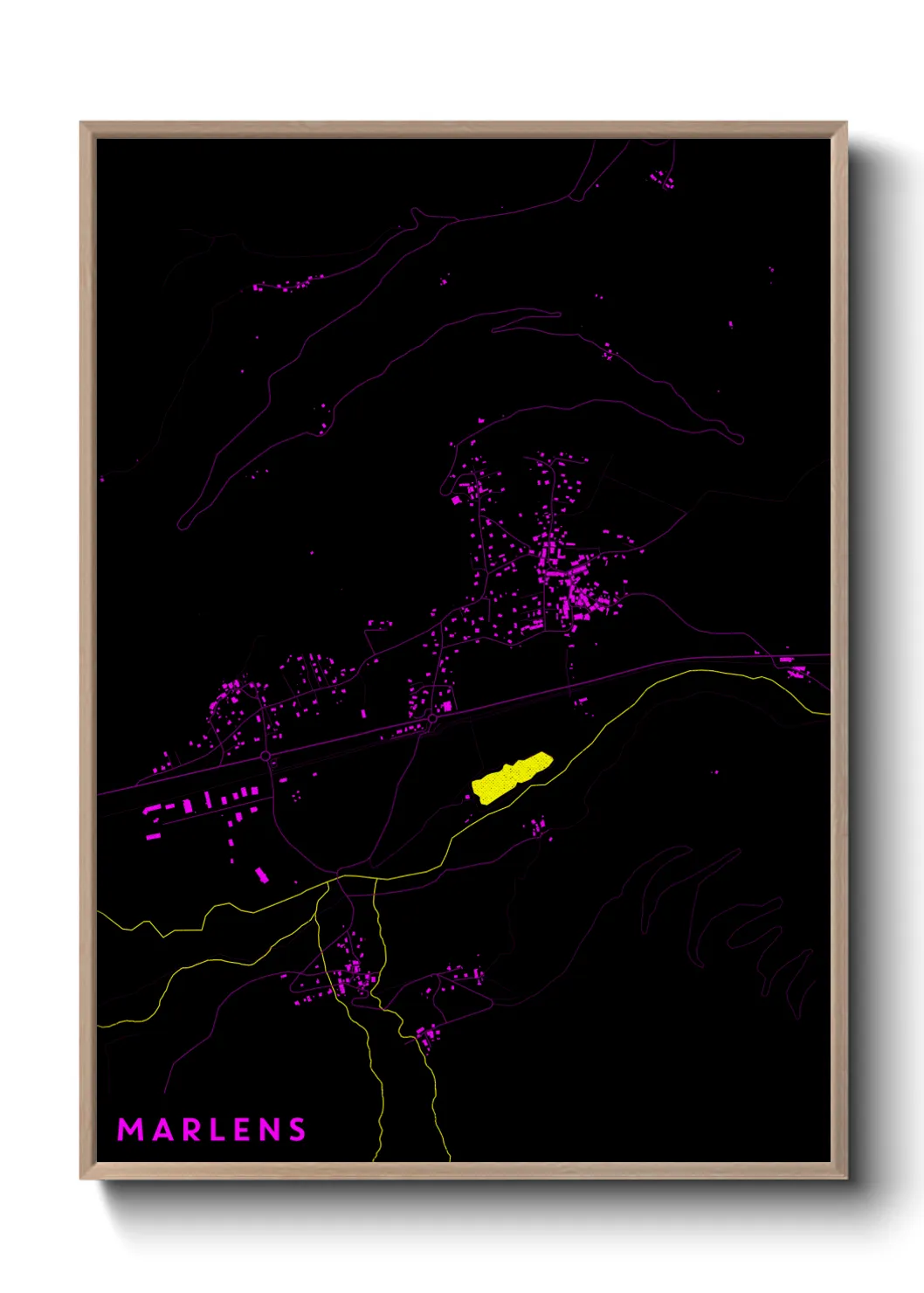 Une affiche de carte sur Marlens