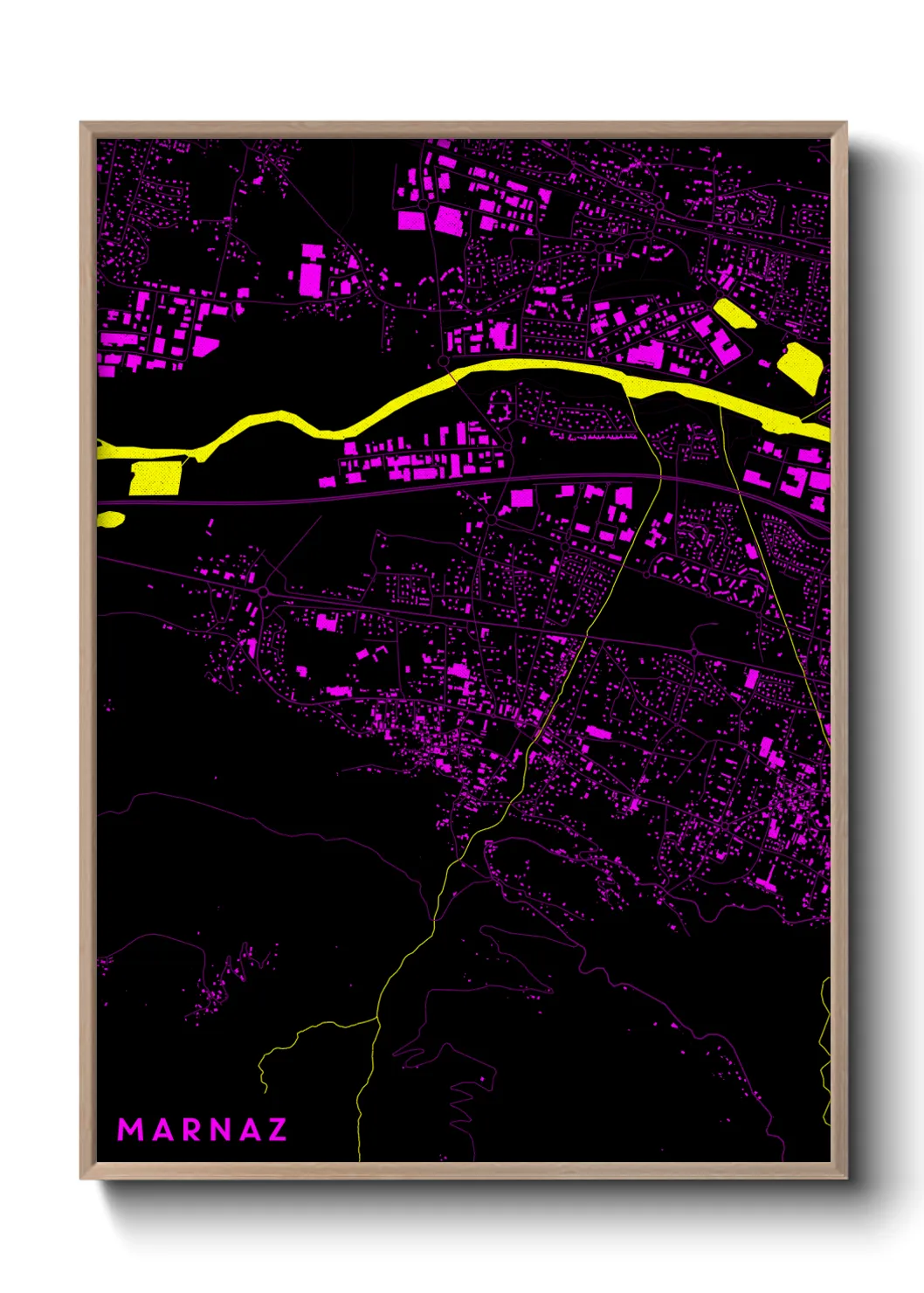 Une affiche de carte sur Marnaz