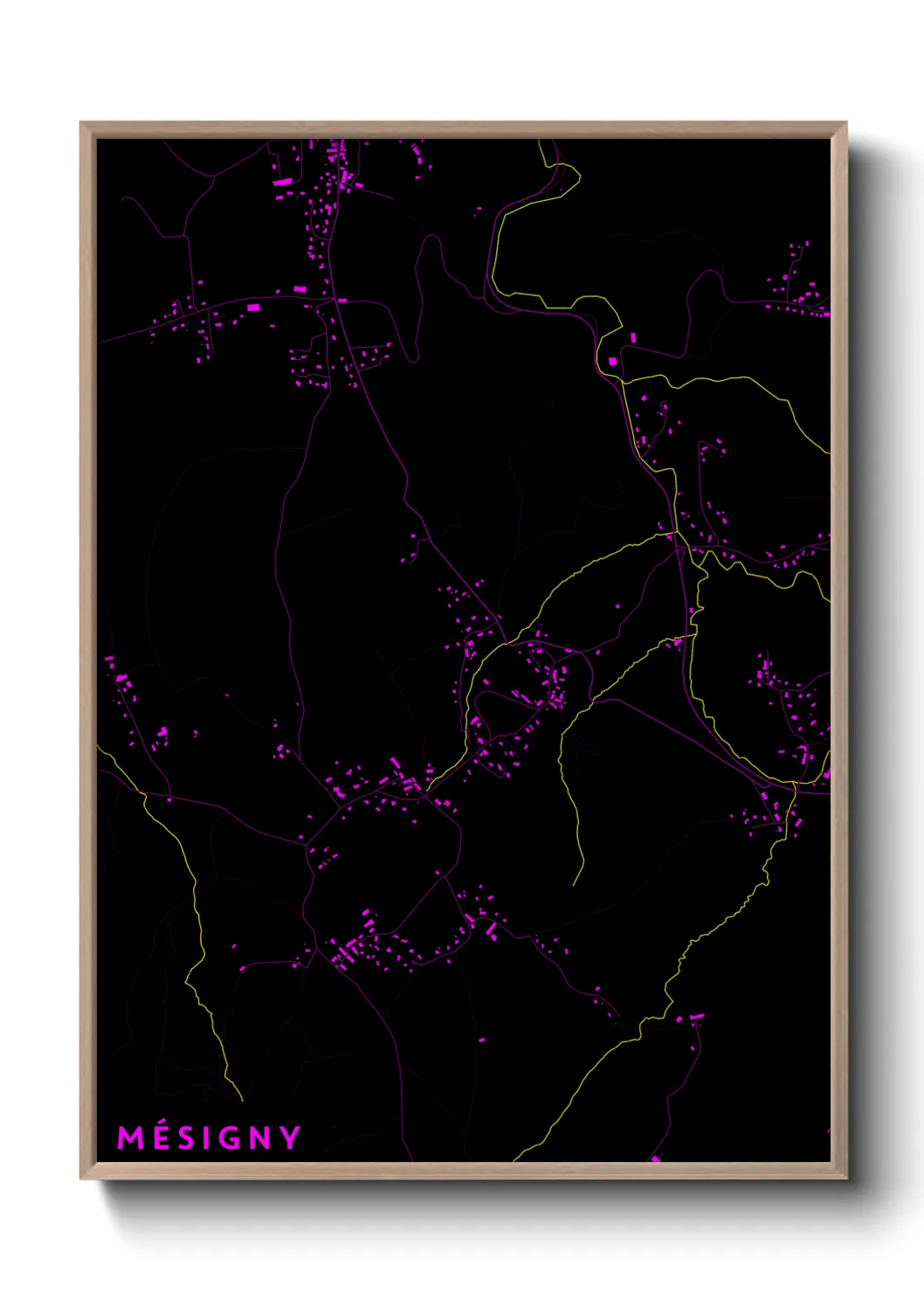 Une affiche de carte sur Mésigny