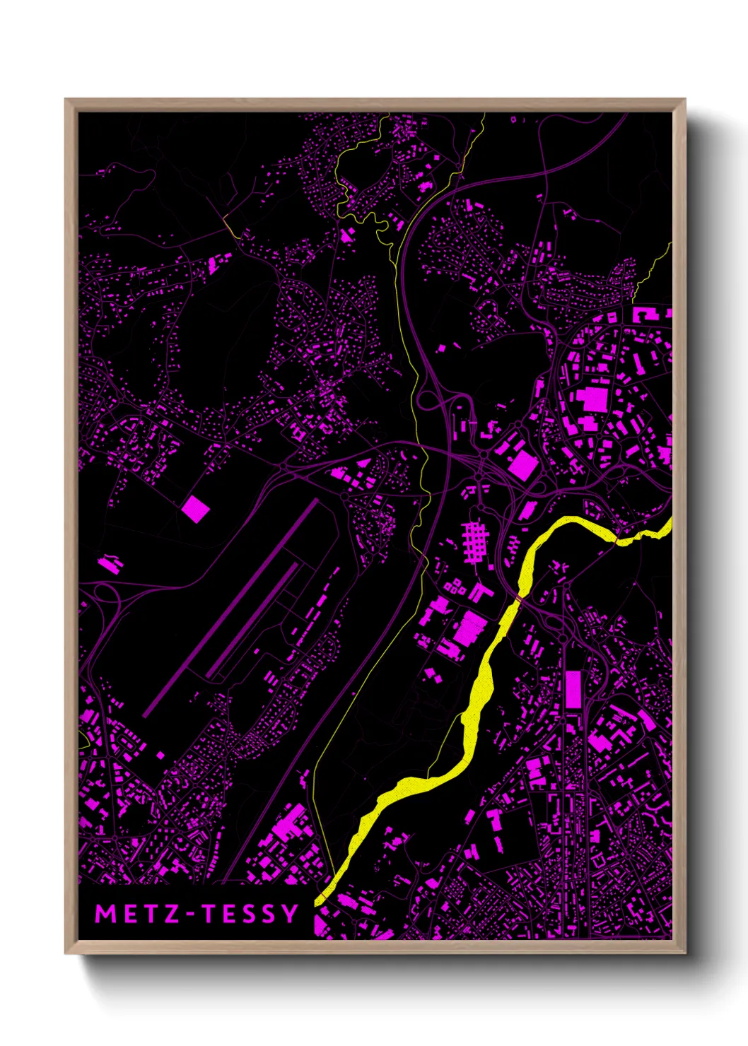 Une affiche de carte sur Metz-Tessy