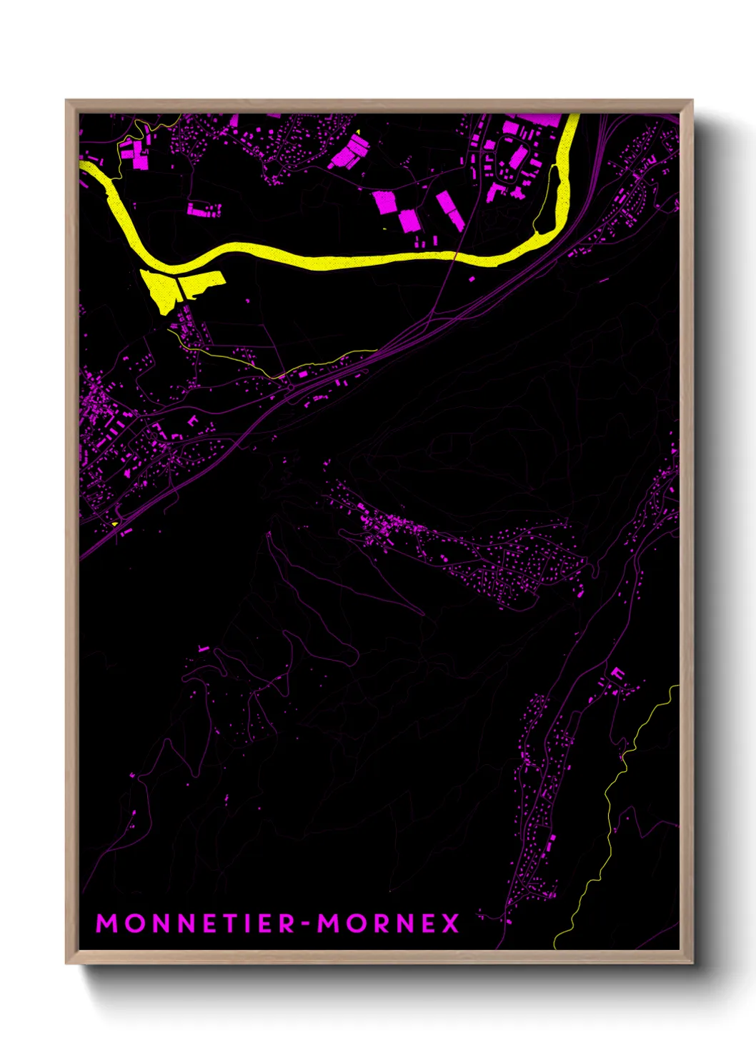 Une affiche de carte sur Monnetier-Mornex