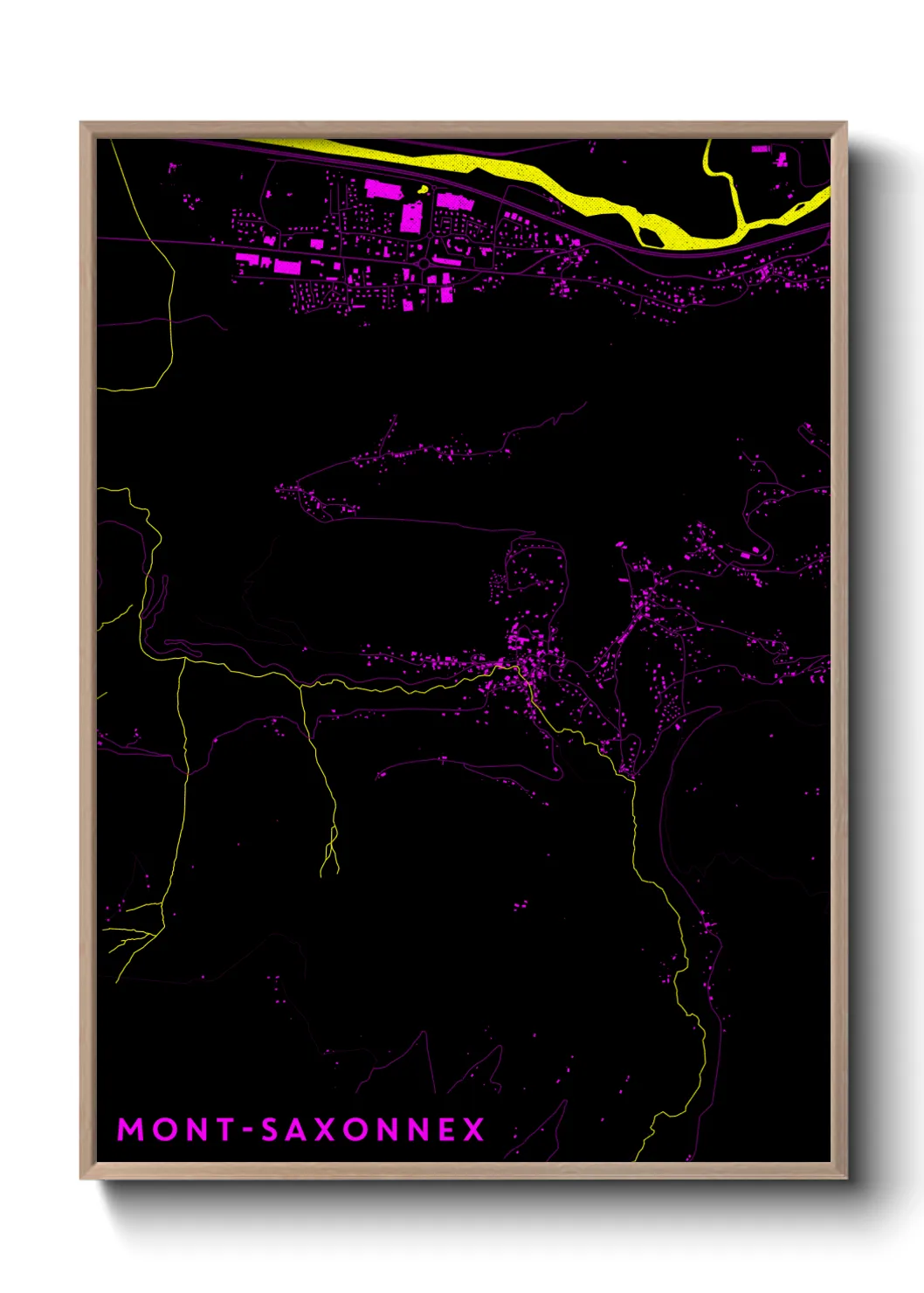 Une affiche de carte sur Mont-Saxonnex