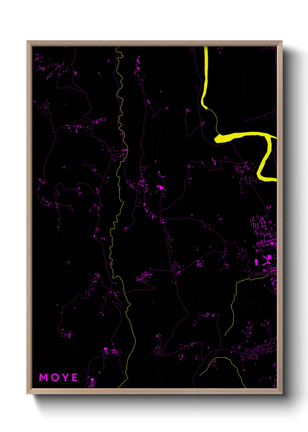 Une affiche de carte sur Moye